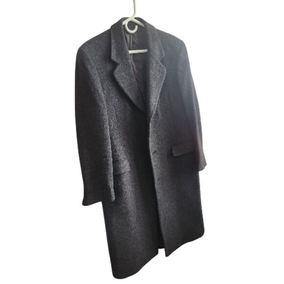Maitland Of England-VTG-Wool/Cashmere-Charcoal Gray OverCoat-L-Old Money-Flawed - Picture 3 of 13